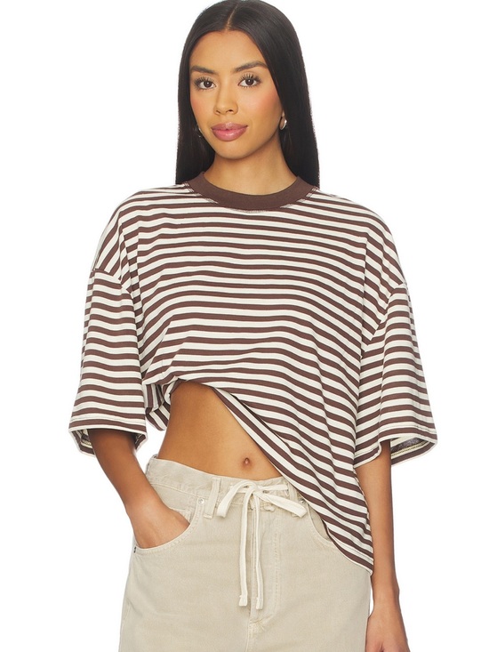 Lioness Tops - Lioness Bloom Short Sleeve Tee in Dark Chocolate M